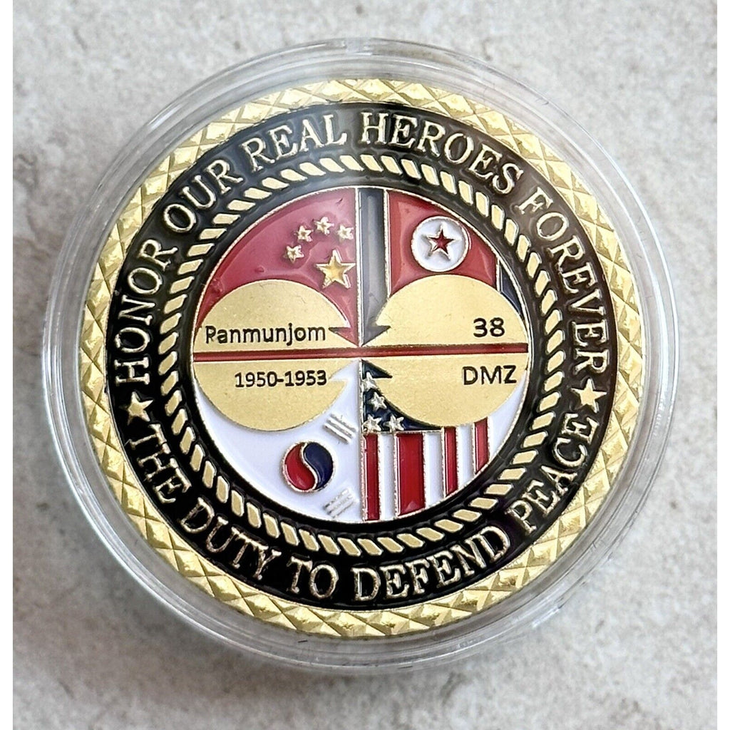 Korean War Military Army Veteran Forever Proud Challenge Coin With Case