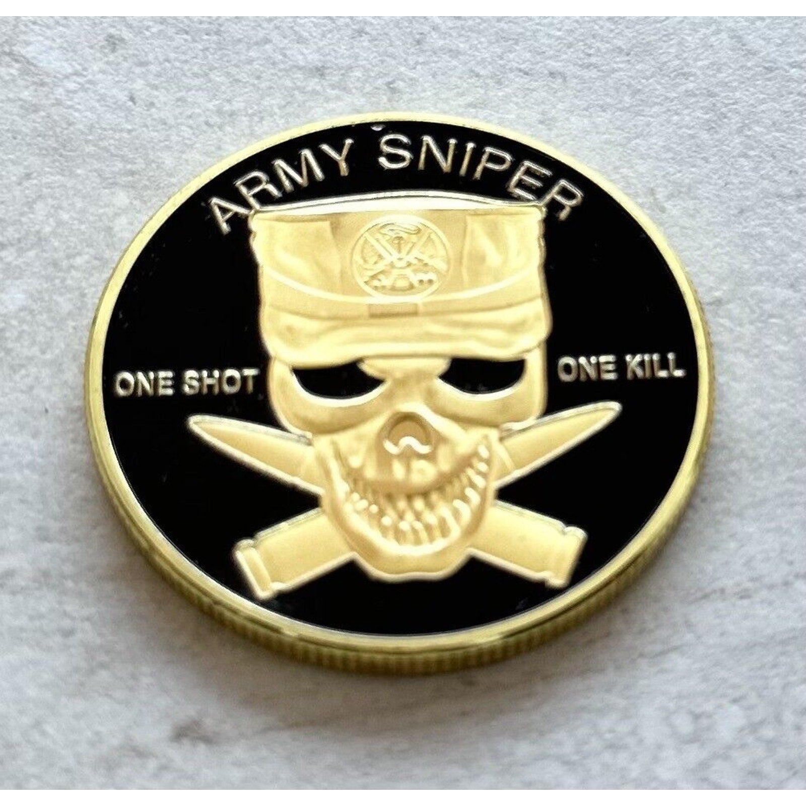 U S ARMY Special Forces SNIPER "ONE SHOT*ONE KILL" Challenge Coin W Special Case