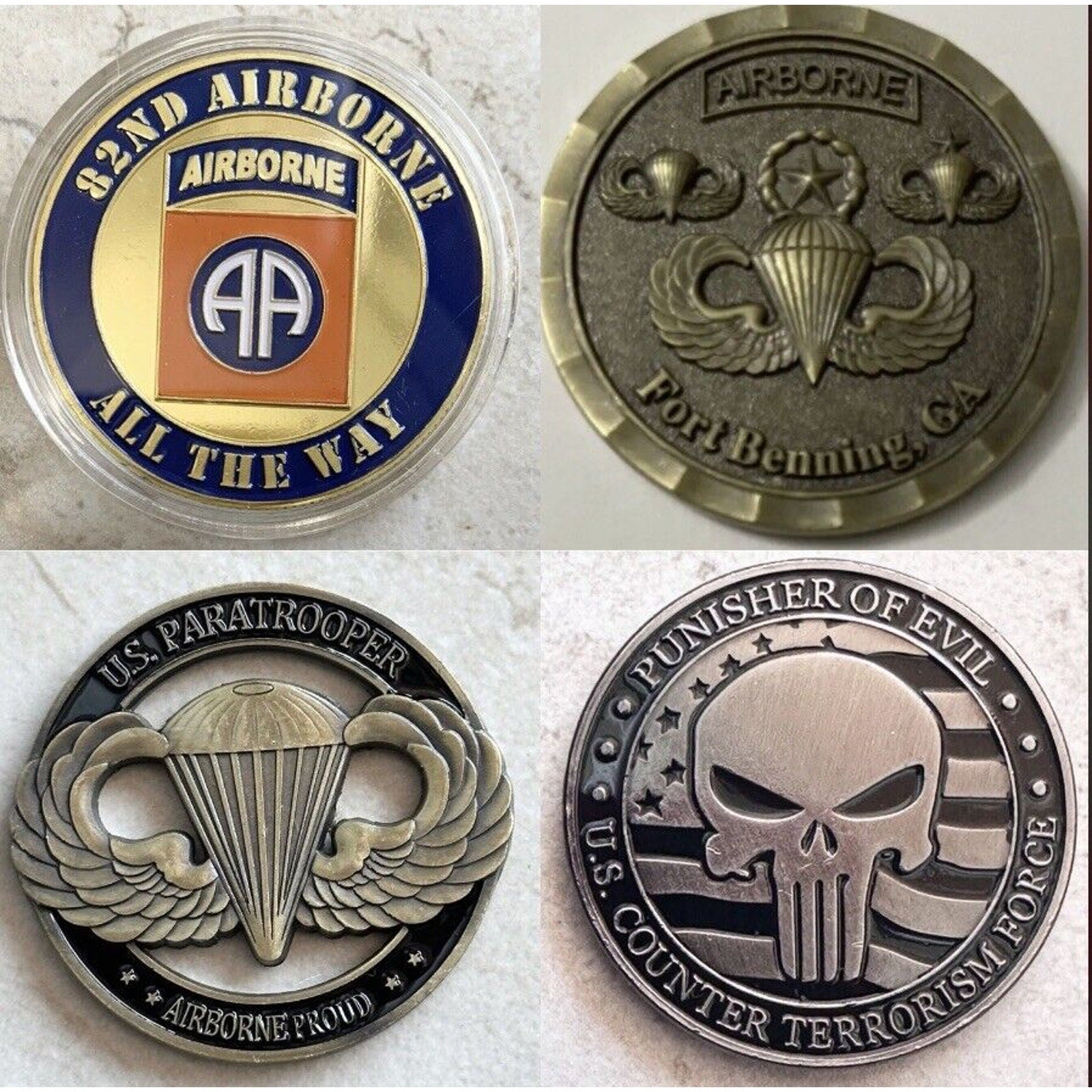 U.S. Army 82nd Airborne Division Jump Wing Paratrooper Counter Terrorism 4 PCs !