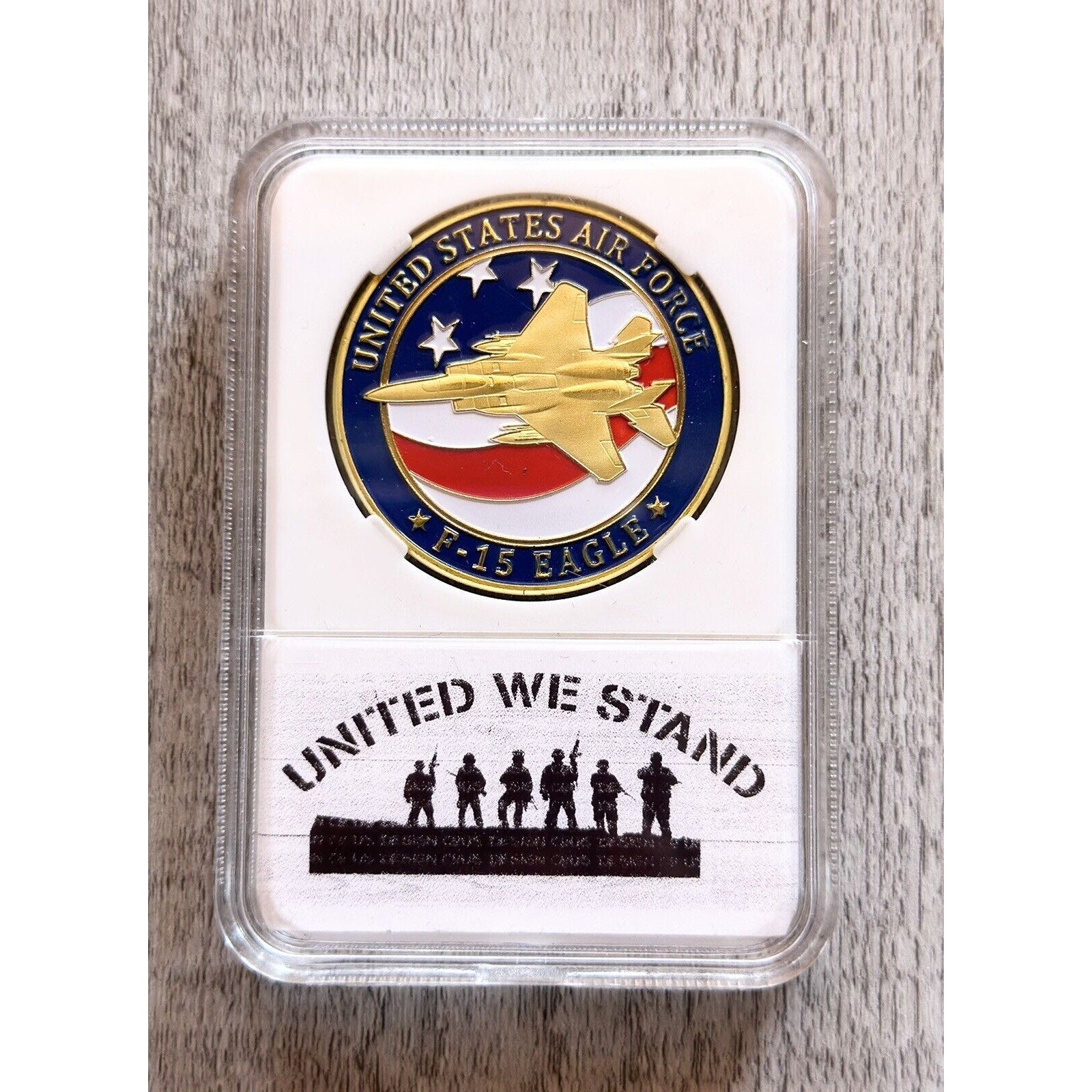 U S AIR FORCE F-15 STRIKE EAGLE Challenge Coin with nice case.