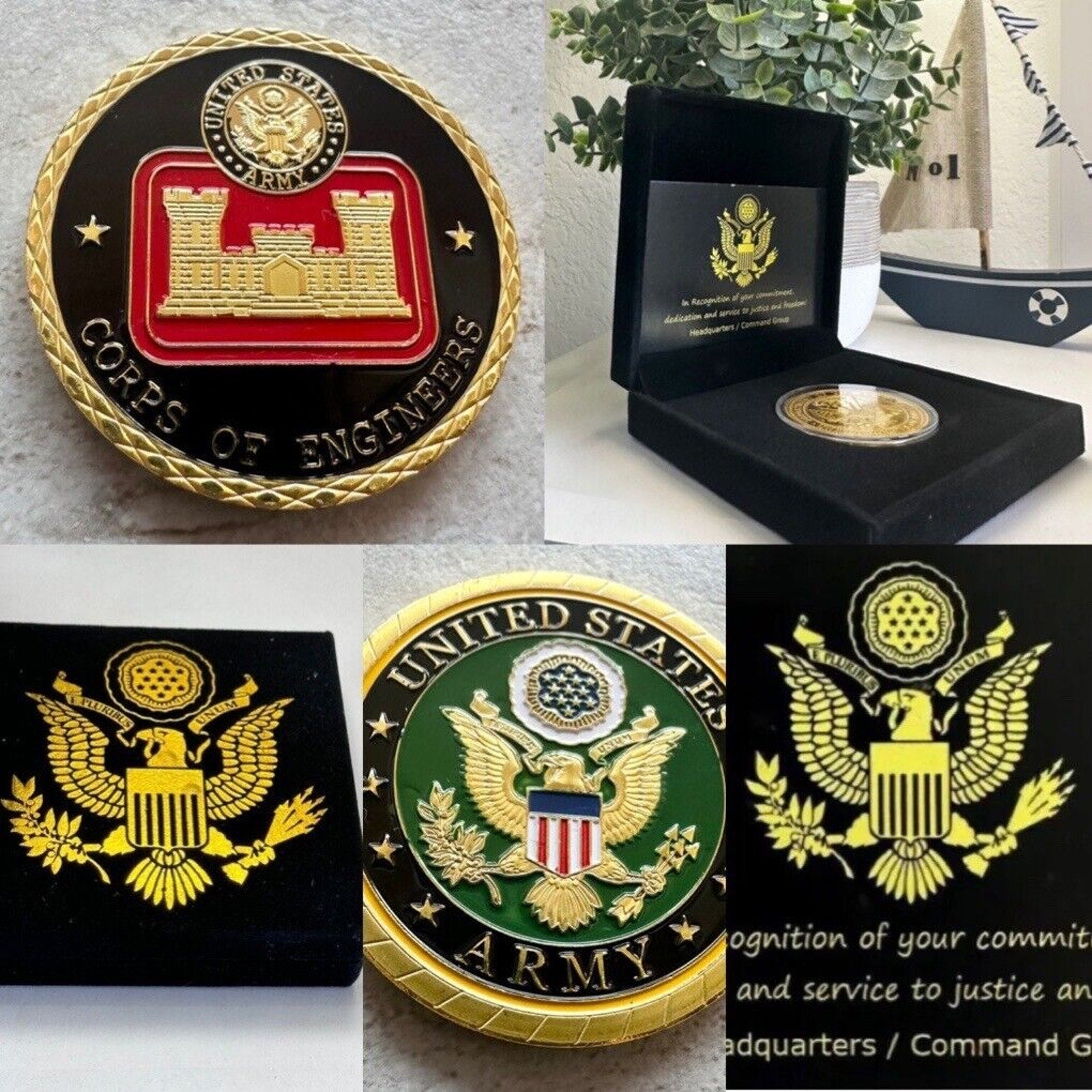 U S ARMY CORPS OF ENGINEERS Challenge Coin With Special Black Velvet Case new
