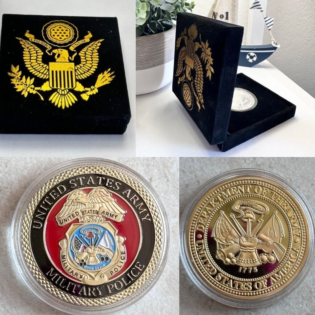 US ARMY MILITARY POLICE Challenge Coin With Velvet Presentation Box