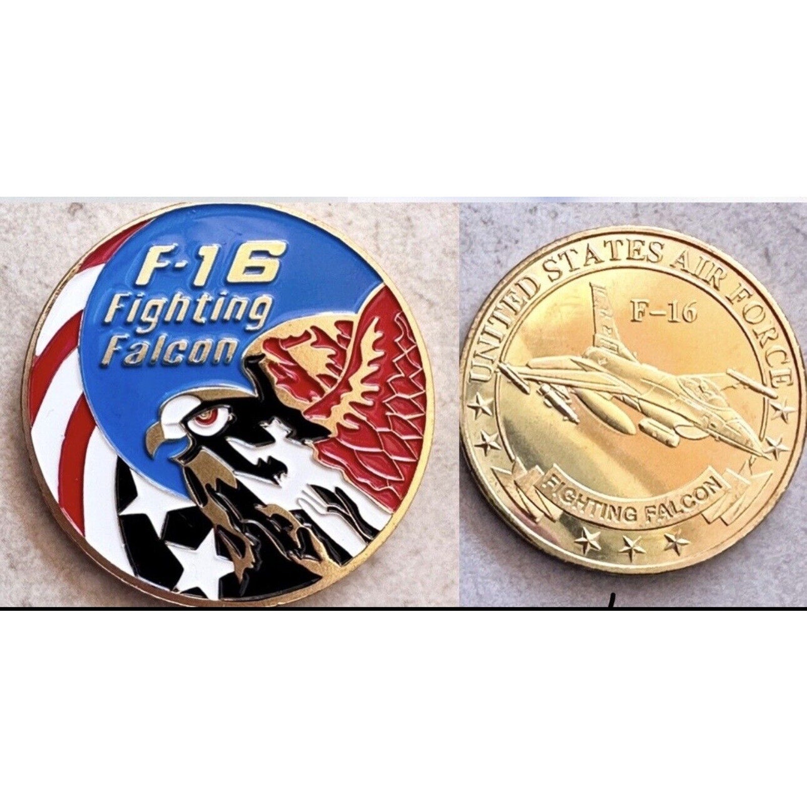 Ari Force F-16 Fighting Falcon Fighter Aircraft Commemorative Coin USA AF