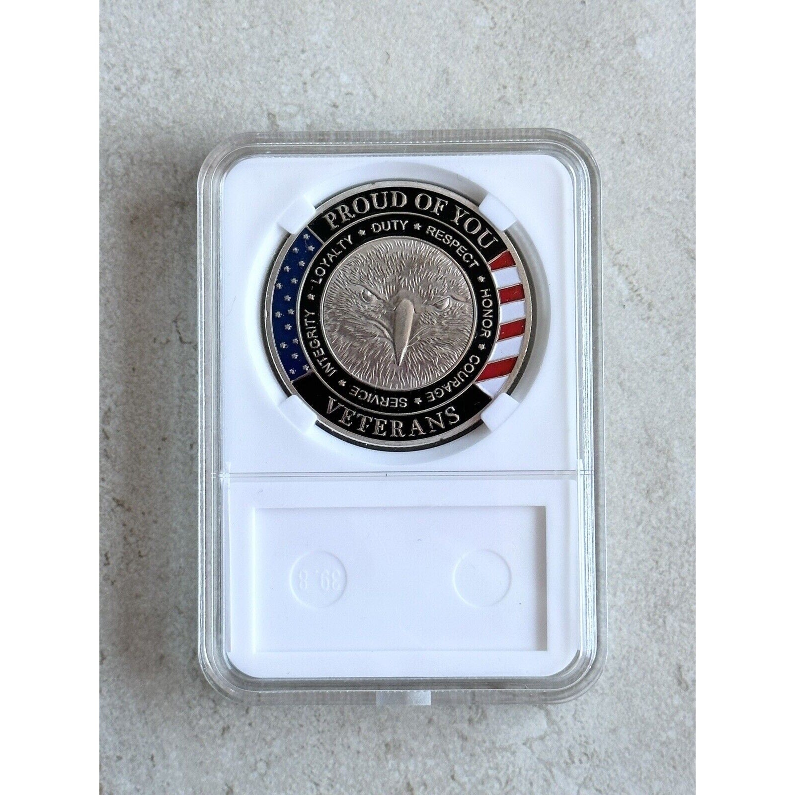 Thank You Warrior Veteran for Your Service Military Challenge Coin With Case