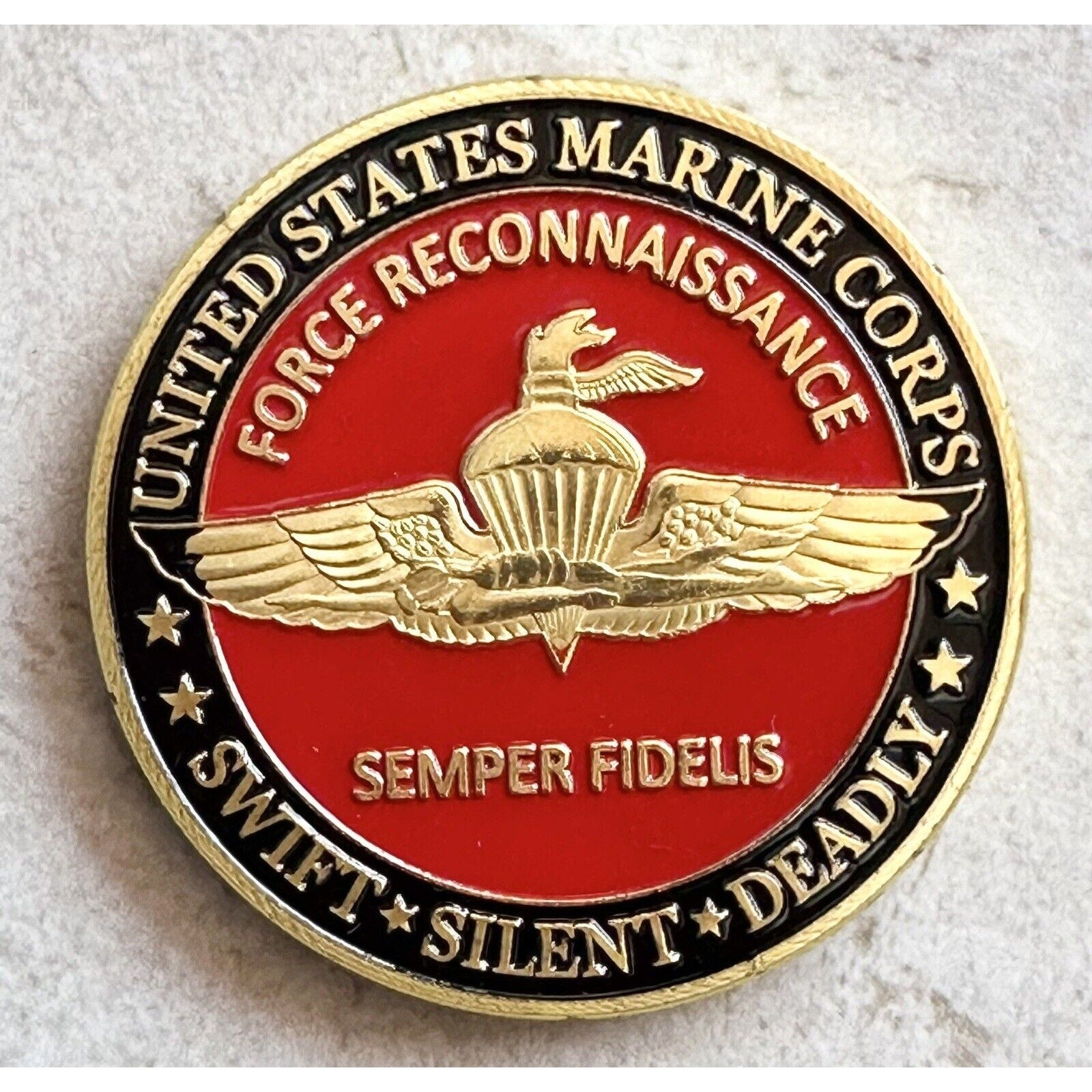 U S MARINE CORPS FORCE RECONNAISSANCE Challenge Coin USMC