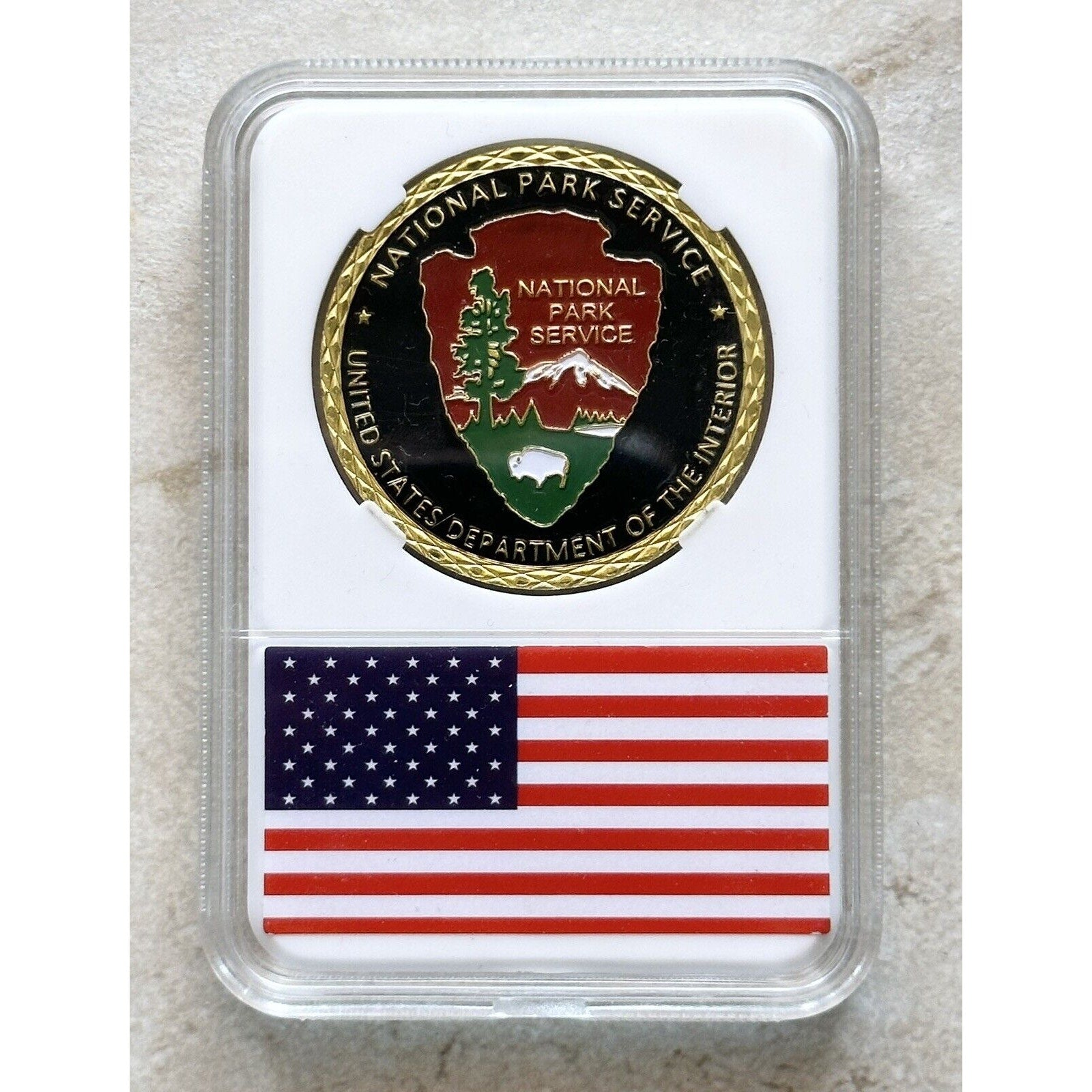United States National Park Service Challenge Coin, With Case - Fast Shipping.