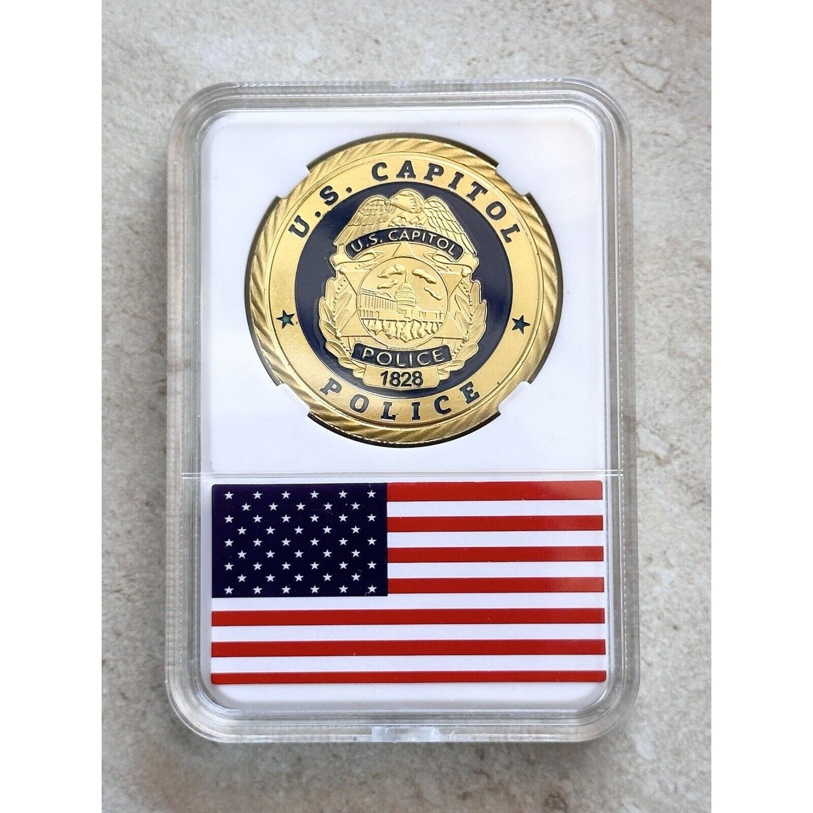 U S Capitol Police Challenge Coin wtith Presentation Box. New, fast shipping