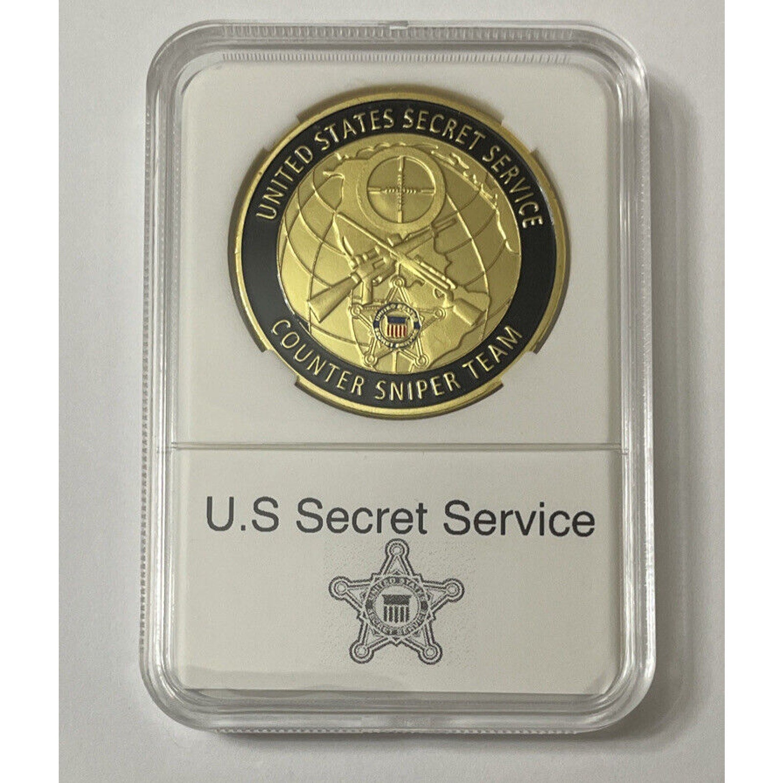 United States Secret Service Counter Sniper Team Challenge Coin 40mm With Case