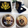 Police Officer Challenge Coin God Will Judge Our Enemies Law Badge Coins w/ case