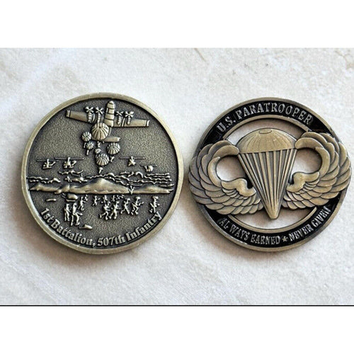 AIRBORNE School Fort Benning GA 1st Battalion 507th Regiment Jump Wings Badge