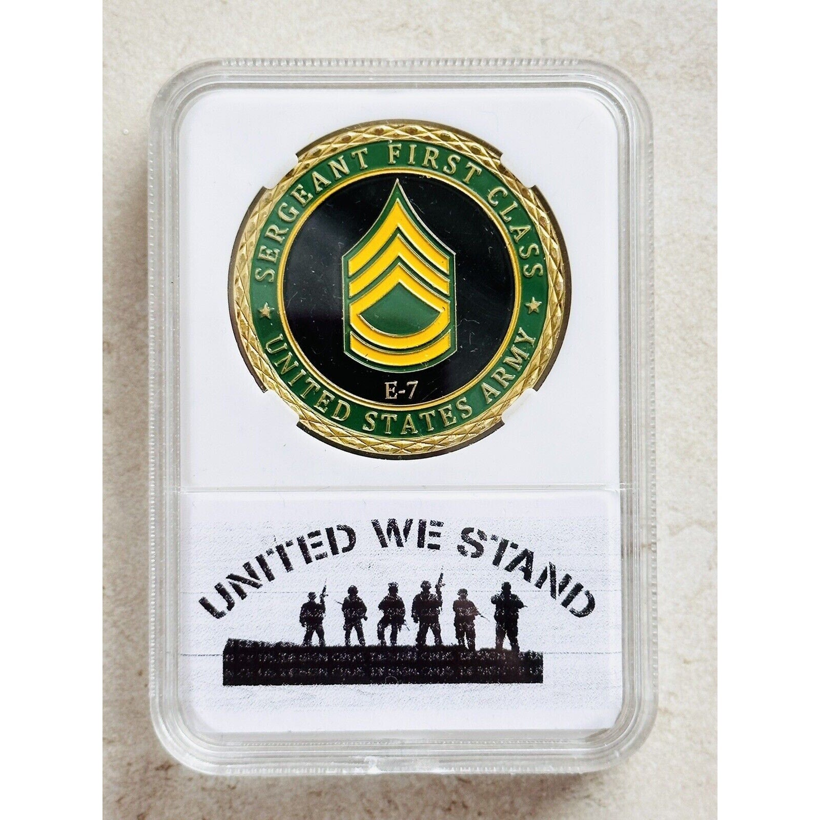CHALLENGE COIN UNITED STATES ARMY E-7 SFC SERGEANT FIRST CLASS.
