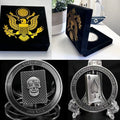 Sniper One Shot One Kill Skull Spinner Military Challenge Coin W/ Velvet Case New