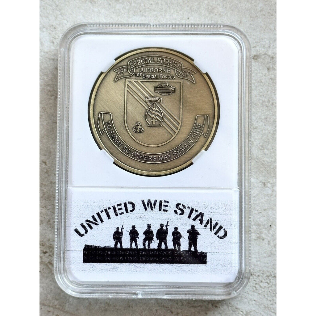 5th Group SF Challenge Coin Army Airborne Special Forces "The Professionals" W/Case