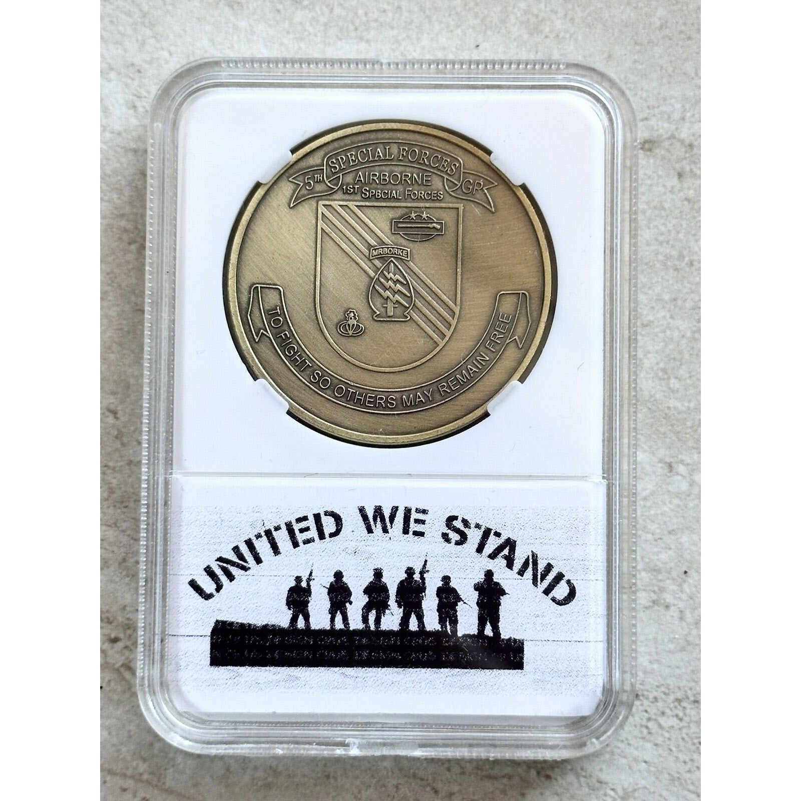 5th Group SF Challenge Coin Army Airborne Special Forces "The Professionals" W/Case