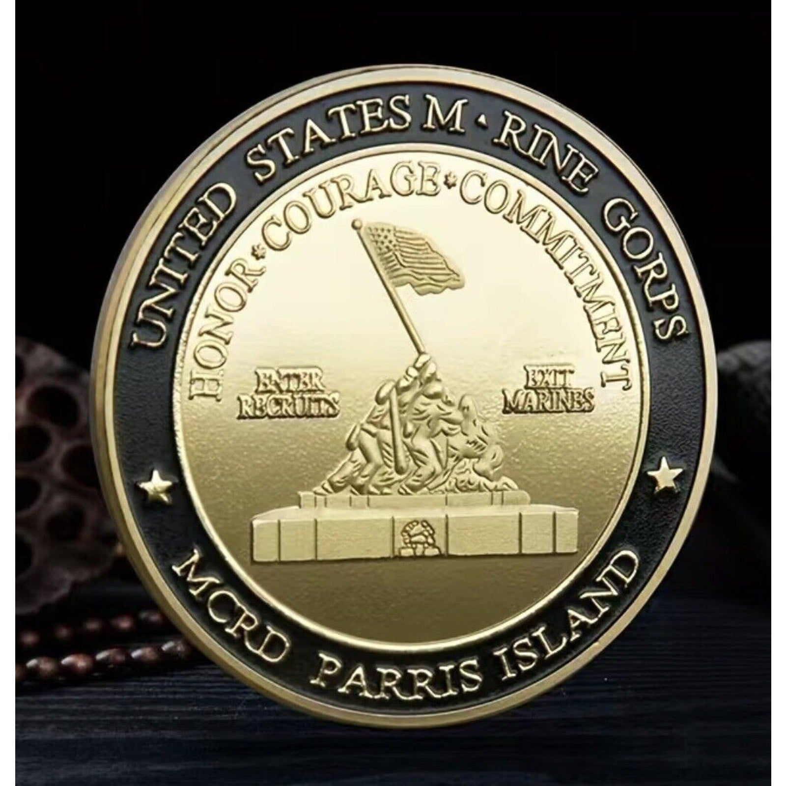 NEW USMC U.S. Marine Corps Semper Fidelis Paris Island Challenge Coin.