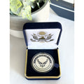 NEW USAF U.S. Air Force Veteran with eagle and flag Challenge Coin With Case