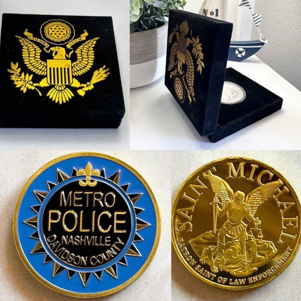 Nashville Metro Police Davidson County Challenge Coin With Velvet Case