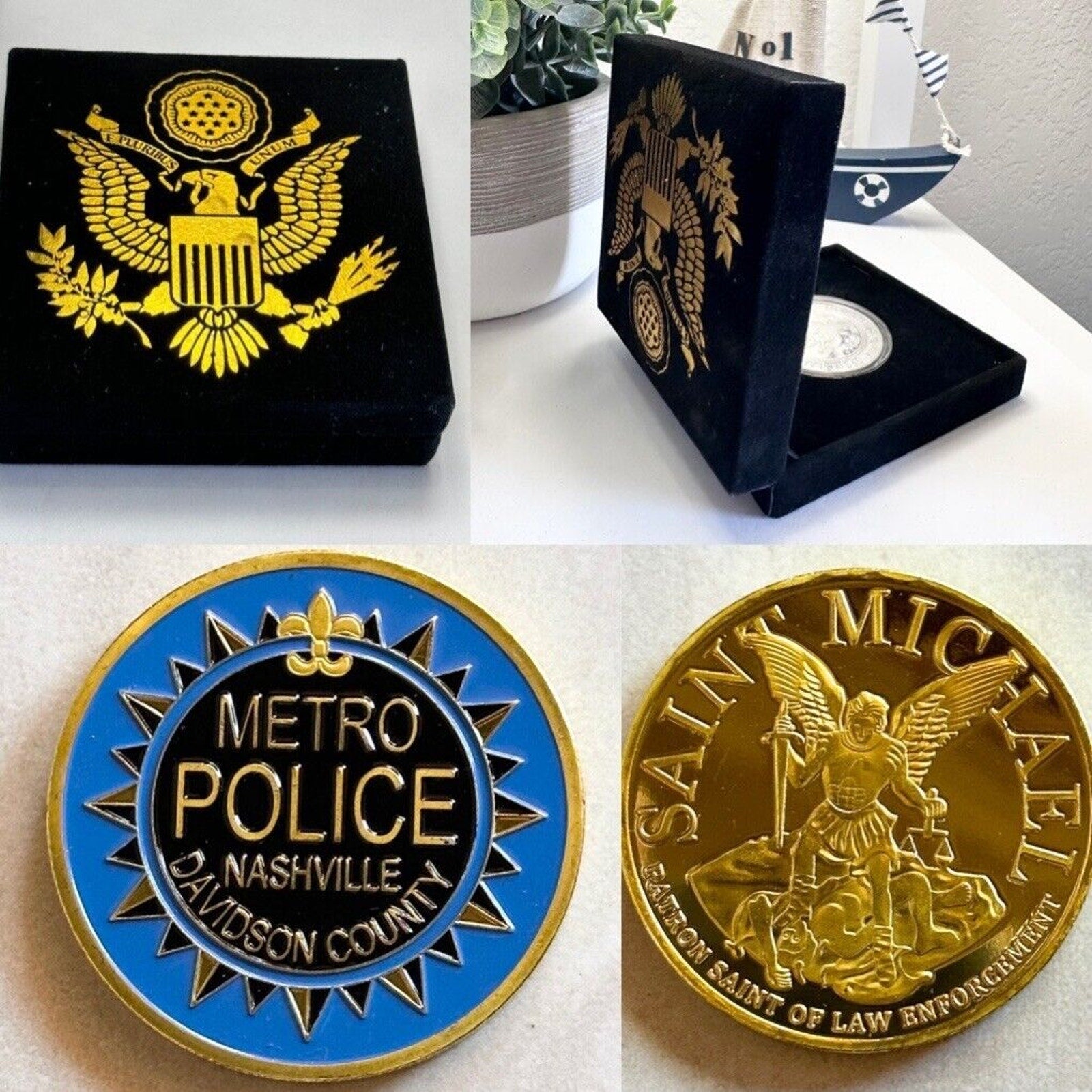 Nashville Metro Police Davidson County Challenge Coin With Velvet Case