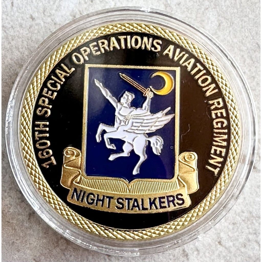 Us Army 160th Special Ops Aviation Reg. "Night Stalkers" Challenge Coin W/ Case