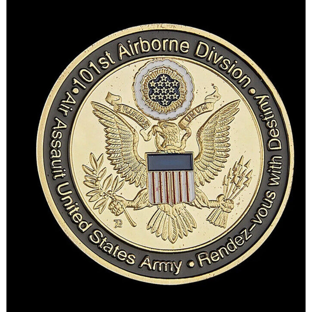USA Challenge Coin Military 101st Airborne Army Division Gold Collectible
