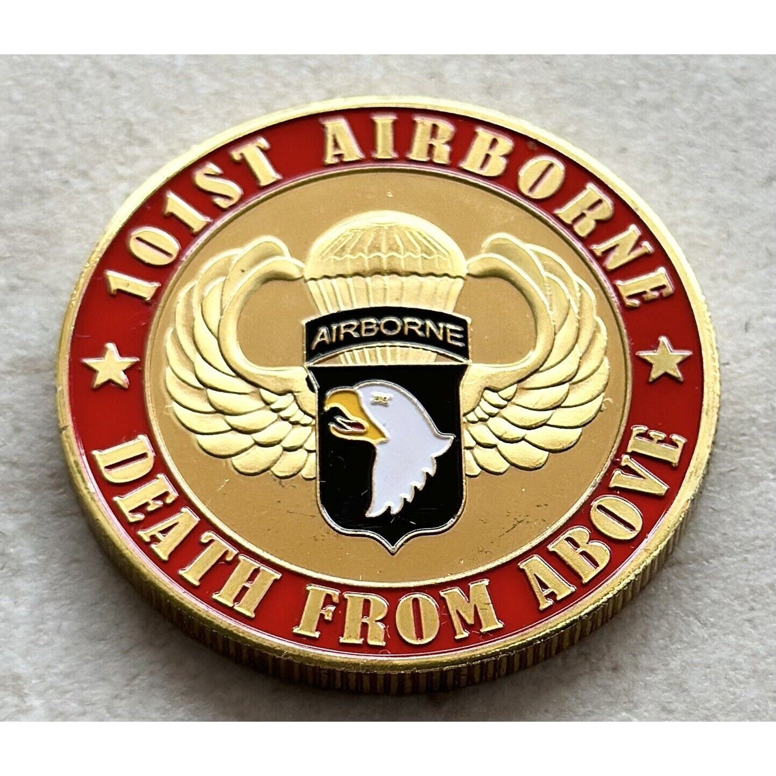 101 St First Airborne Division Challenge Coin Death From Above US Army Combat