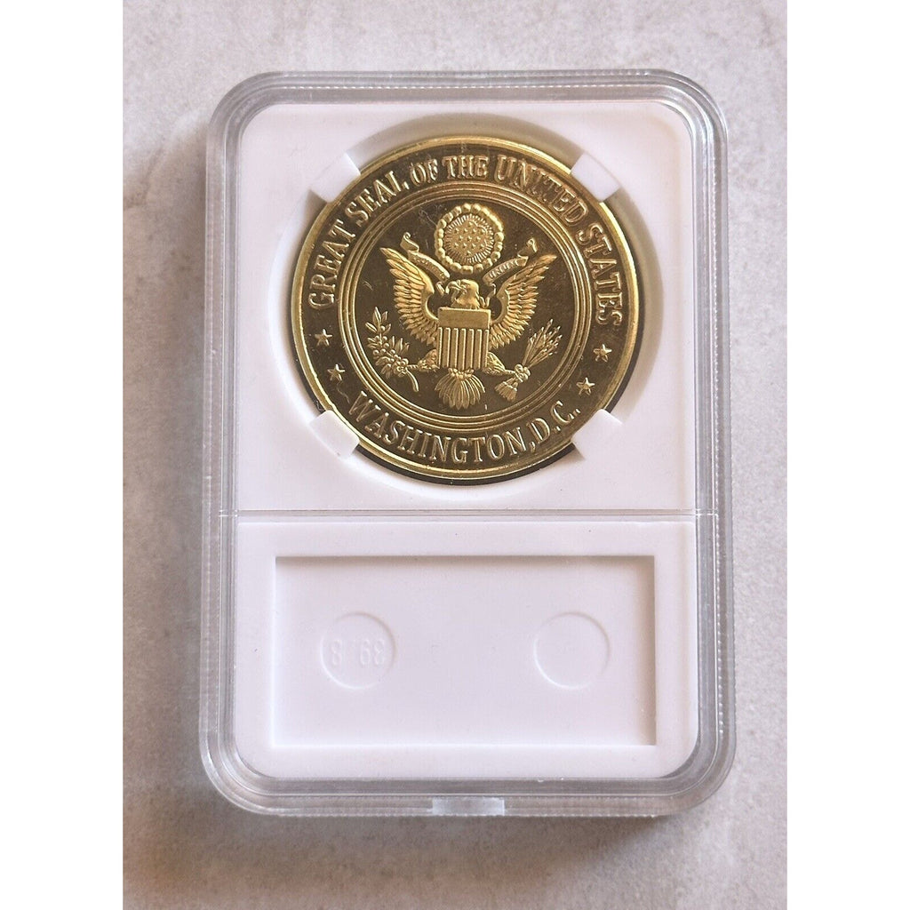 United States Cyber Command Challenge Coin With American Flag Case