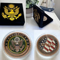 US Army Veteran Challenge Coin Copper with Velvet Presentation Case