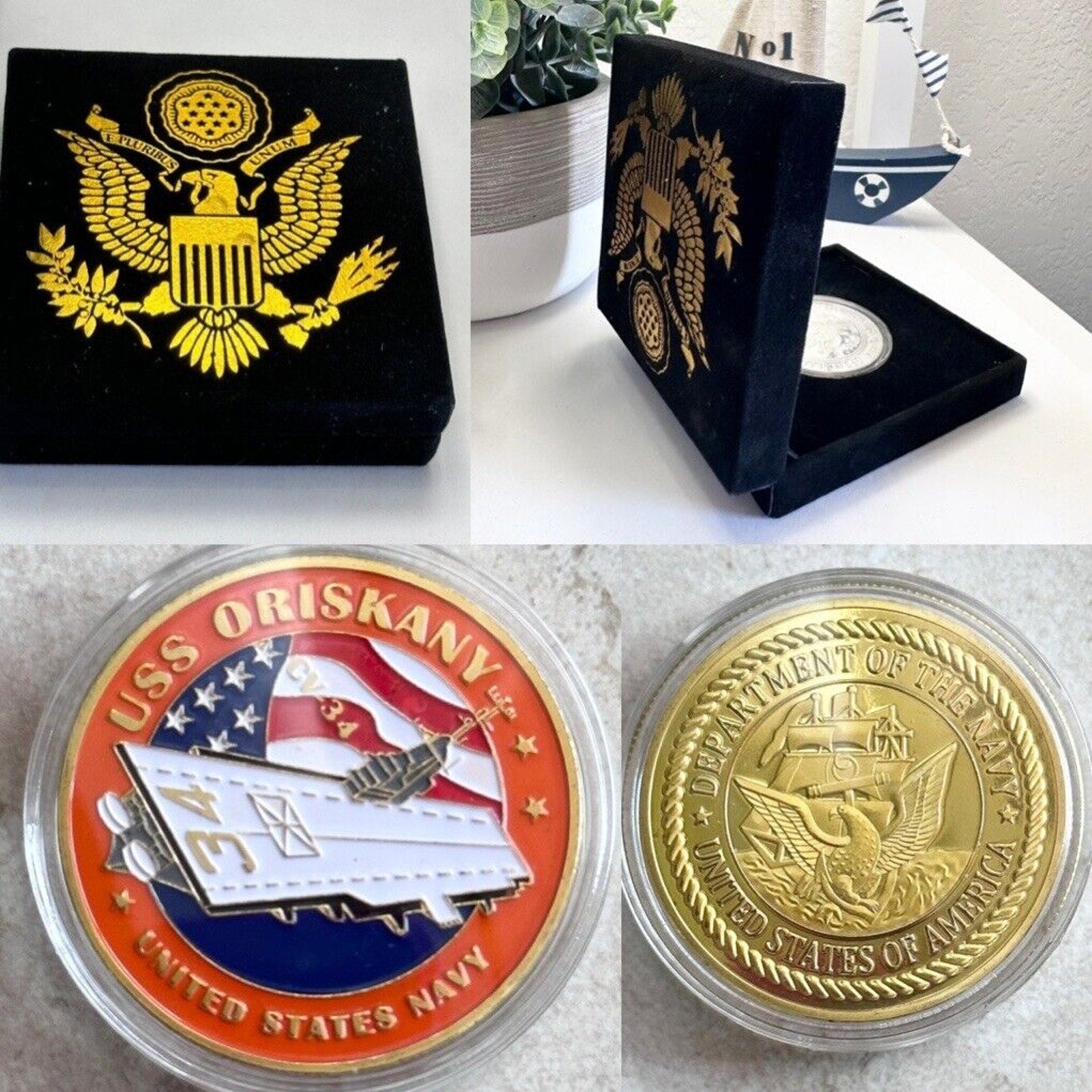 US NAVY - USS ORISKANY / CV-34 Challenge Coin with special velvet case New
