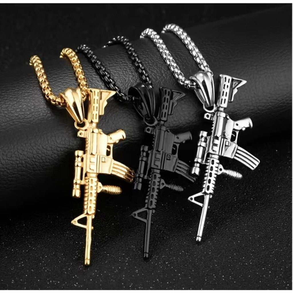3 pcs Army Dog Tag Pendant Necklace Military veterans Navy air force usmc Chain