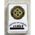 US ARMY 4th INFANTRY DIVISION Challenge Coin w/ Case United We Stand