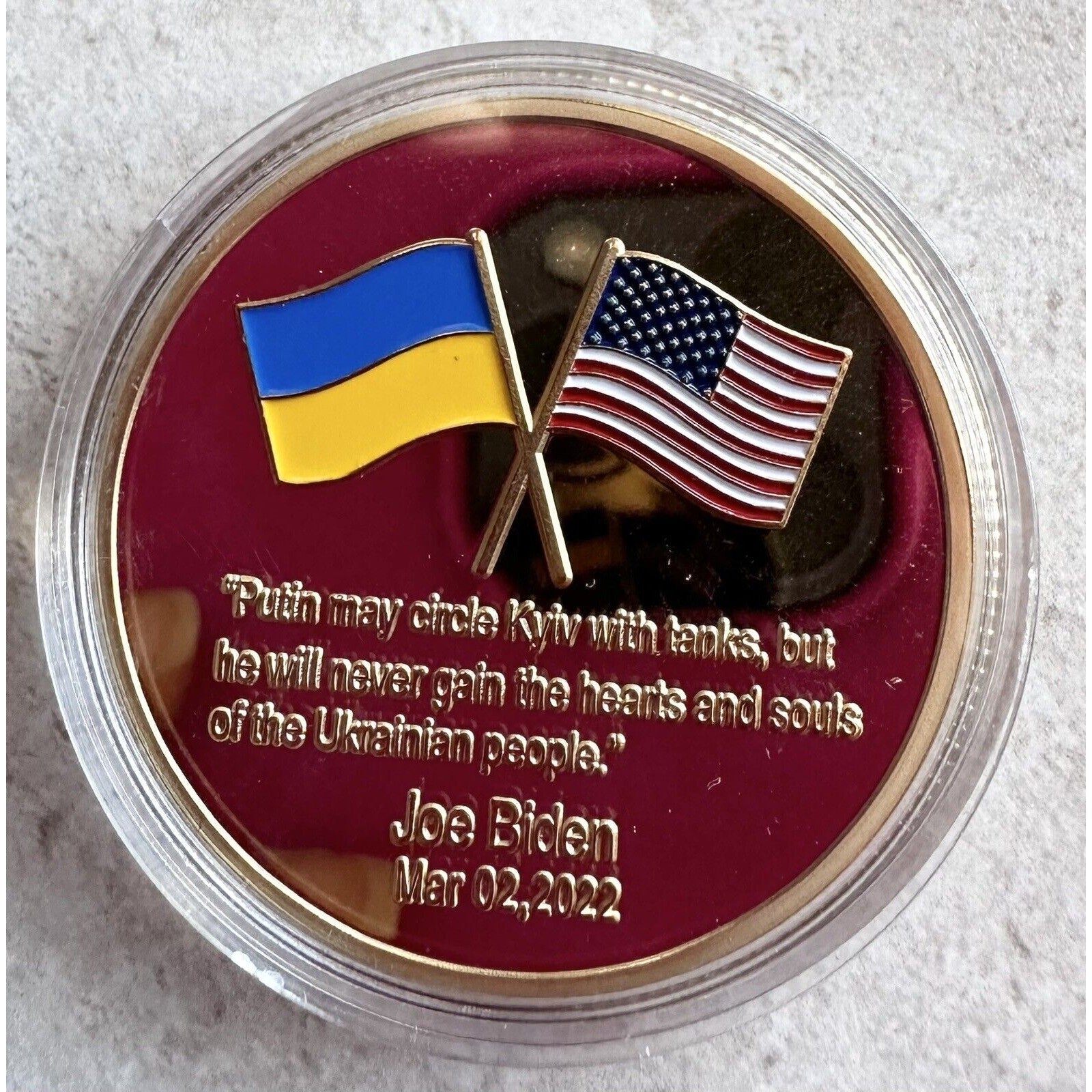 Friendship challenge coin America and Ukraine fast ship