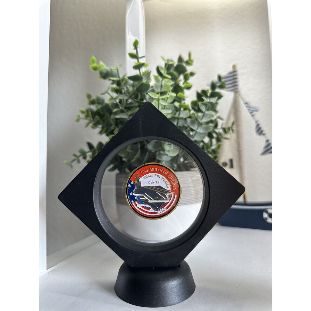 Us Navy Uss Abraham Lincoln Cvn-72 Challenge Coin With 3D Display Case