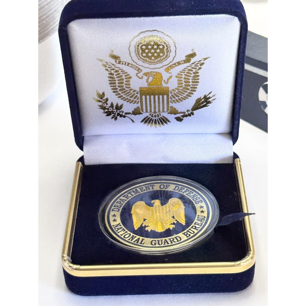 Department of Defense National Guard Bureau Challenge Coin & Special Velvet Case