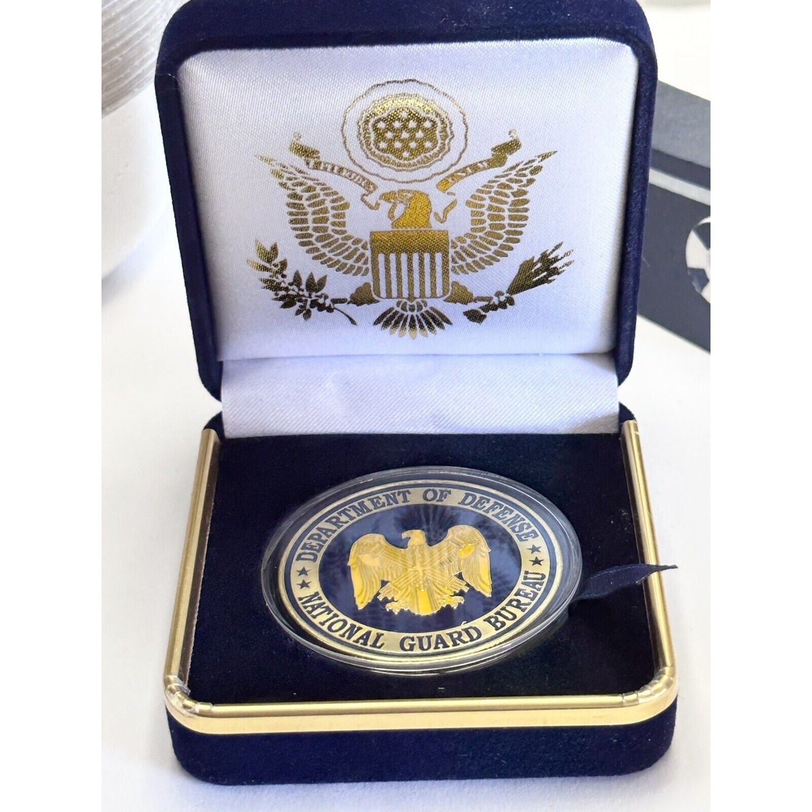 Department of Defense National Guard Bureau Challenge Coin & Special Velvet Case