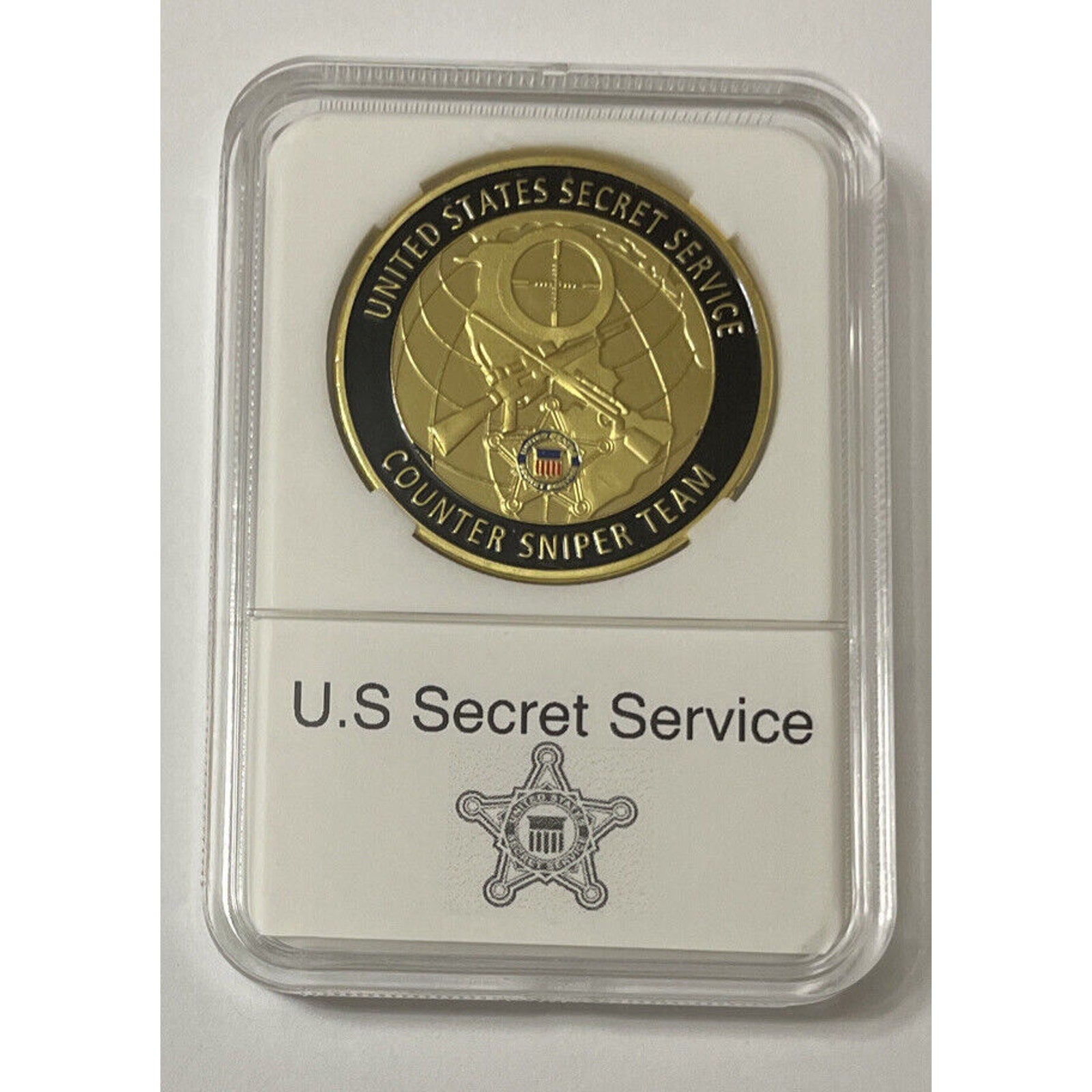United States Secret Service Counter Sniper Team Challenge Coin 40mm With Case