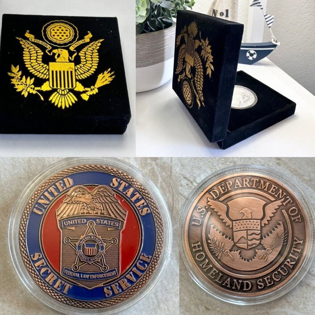 Secret Service Challenge Coin US Department Of Home Land Security With Case