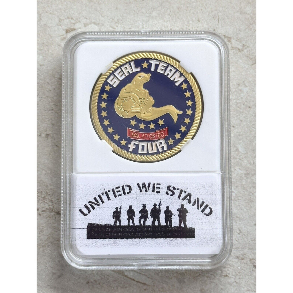 US NAVY SEAL TEAM FOUR Challenge Coin With Case