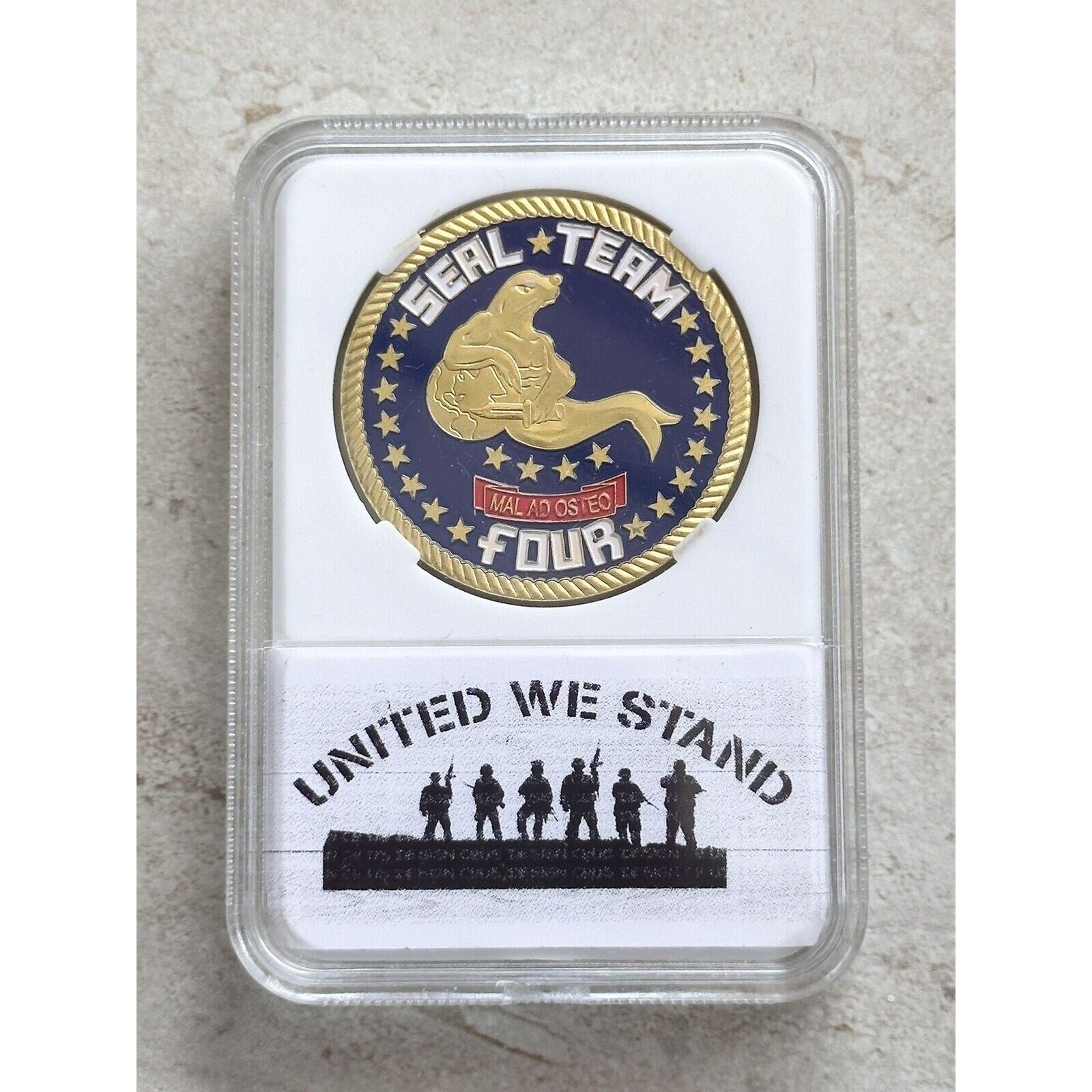 US NAVY SEAL TEAM FOUR Challenge Coin With Case