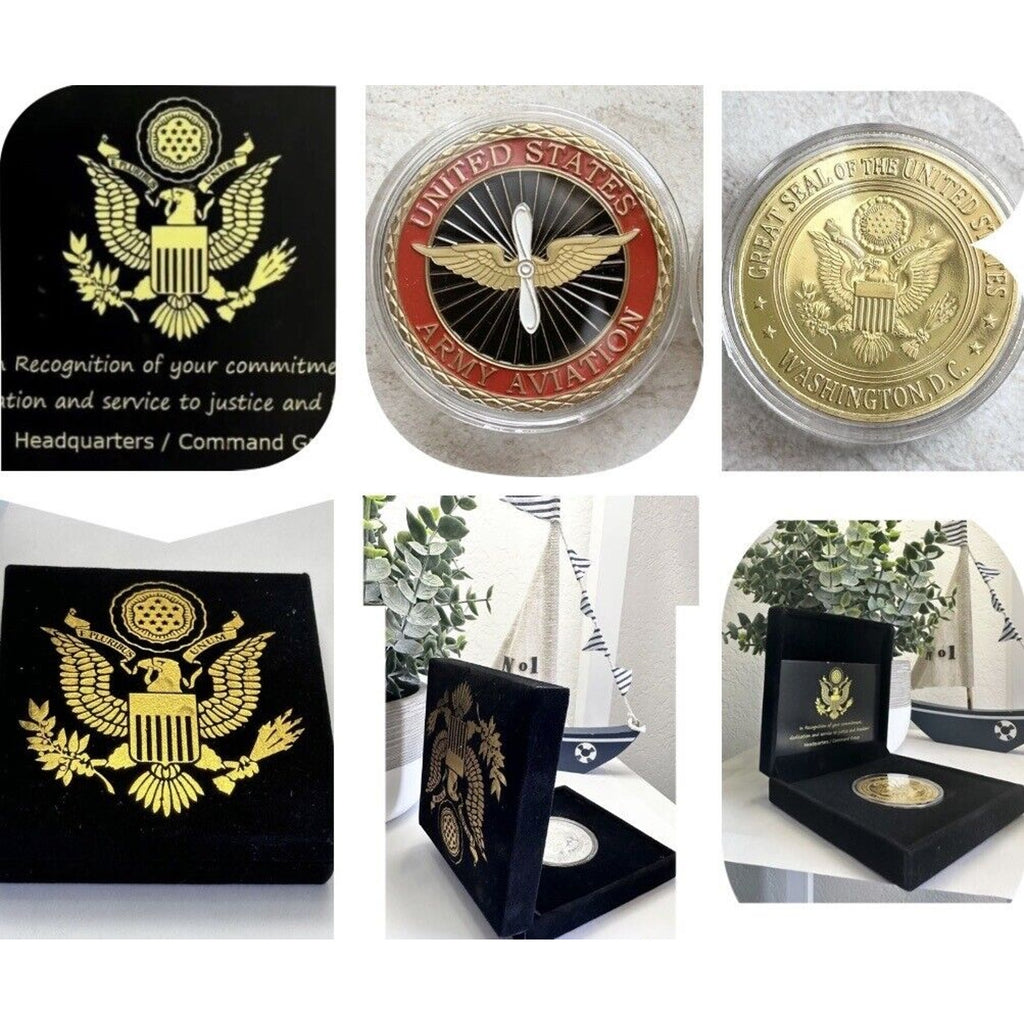 U.S. United States Army | Army Aviation | Gold Plated Challenge Coin USA.amy