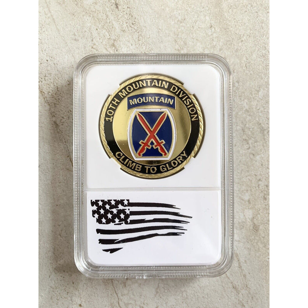 US ARMY "10th MOUNTAIN DIVISION" Challenge Coin w/ Presentation Box