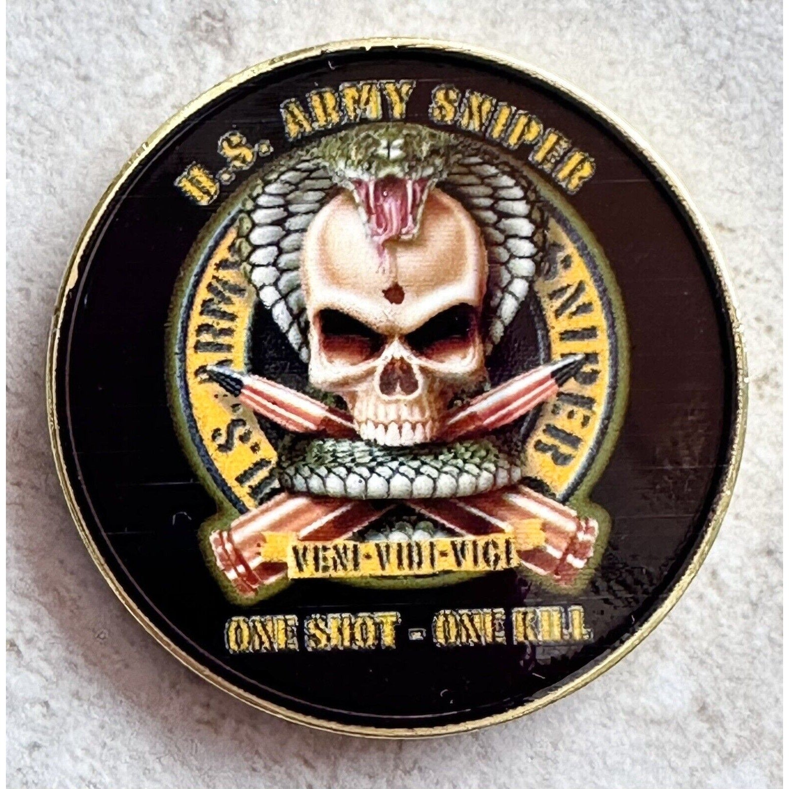 UNITED STATES ARMY Sniper Challenge Coin USA ARMY