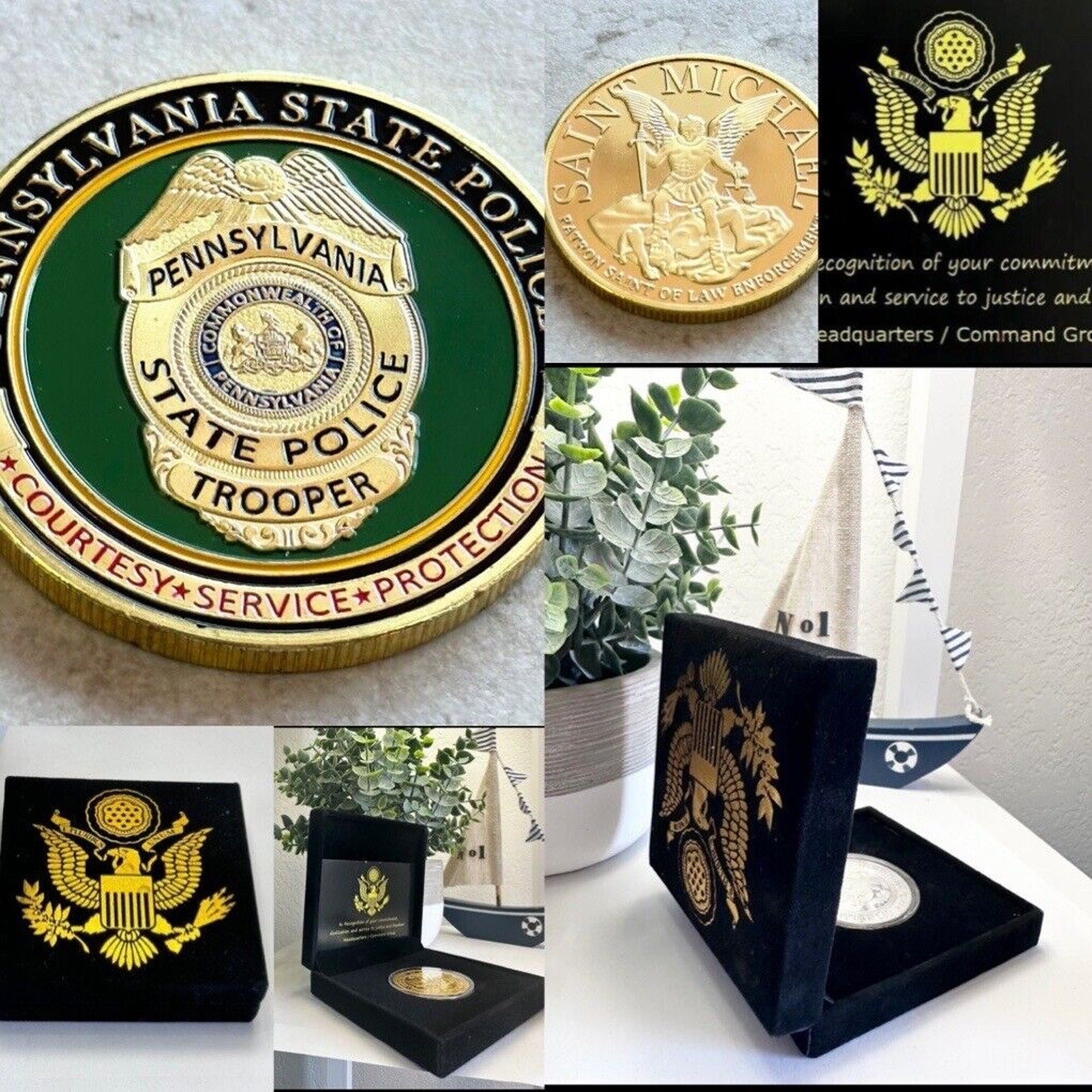PENNSYLVANIA STATE POLICE Challenge Coin With Special Velvet Case New !
