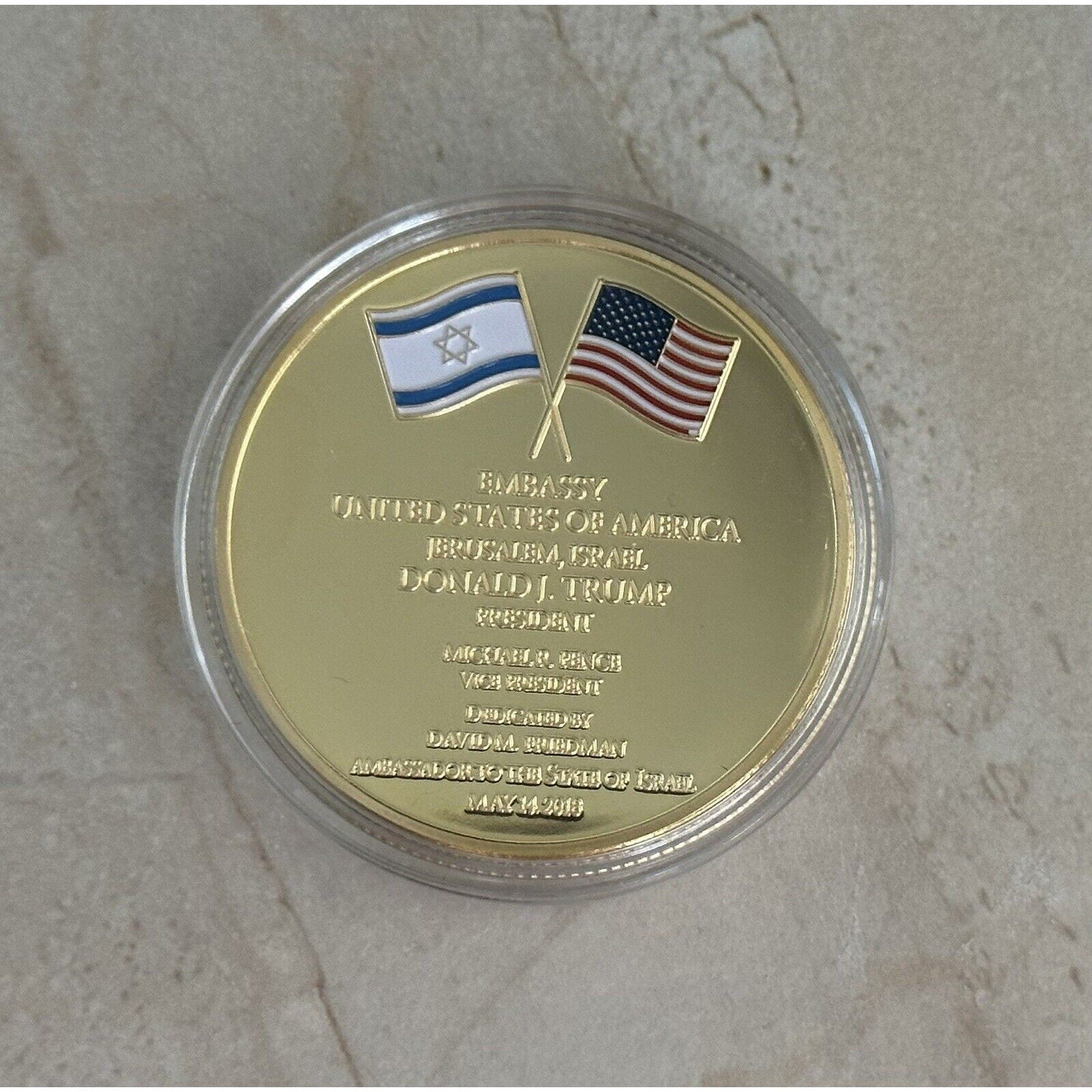 US Israel Jerusalem United States Embassy Trump Challenge Commemorative Coin