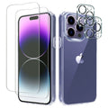 7in1 Sturdy Clear Case Kit w 2 Tempered Glass /2 Lens Protectors 2 clean + Box