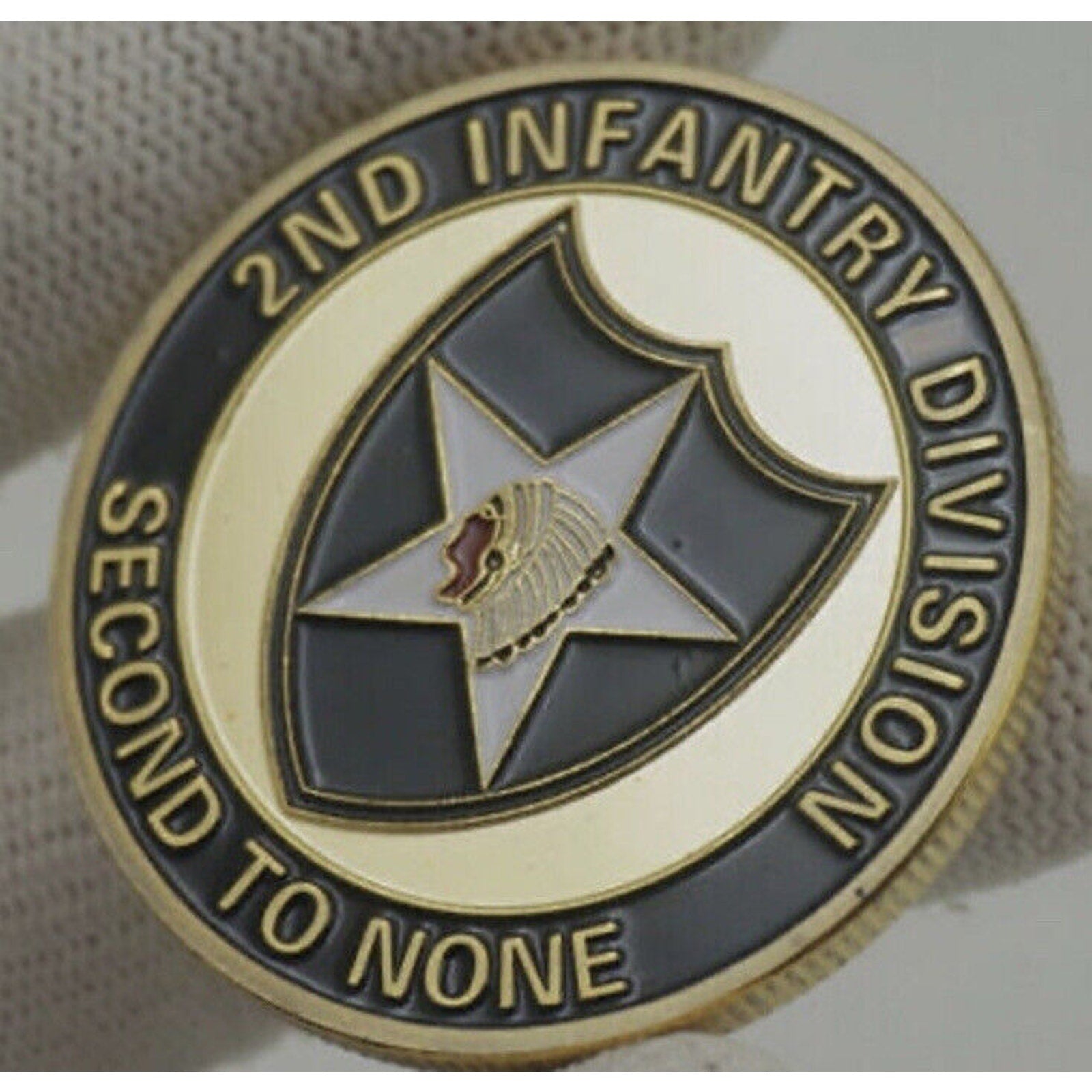 US Army 2nd Infantry Division Second To None Challenge Coin With Velvet Case New