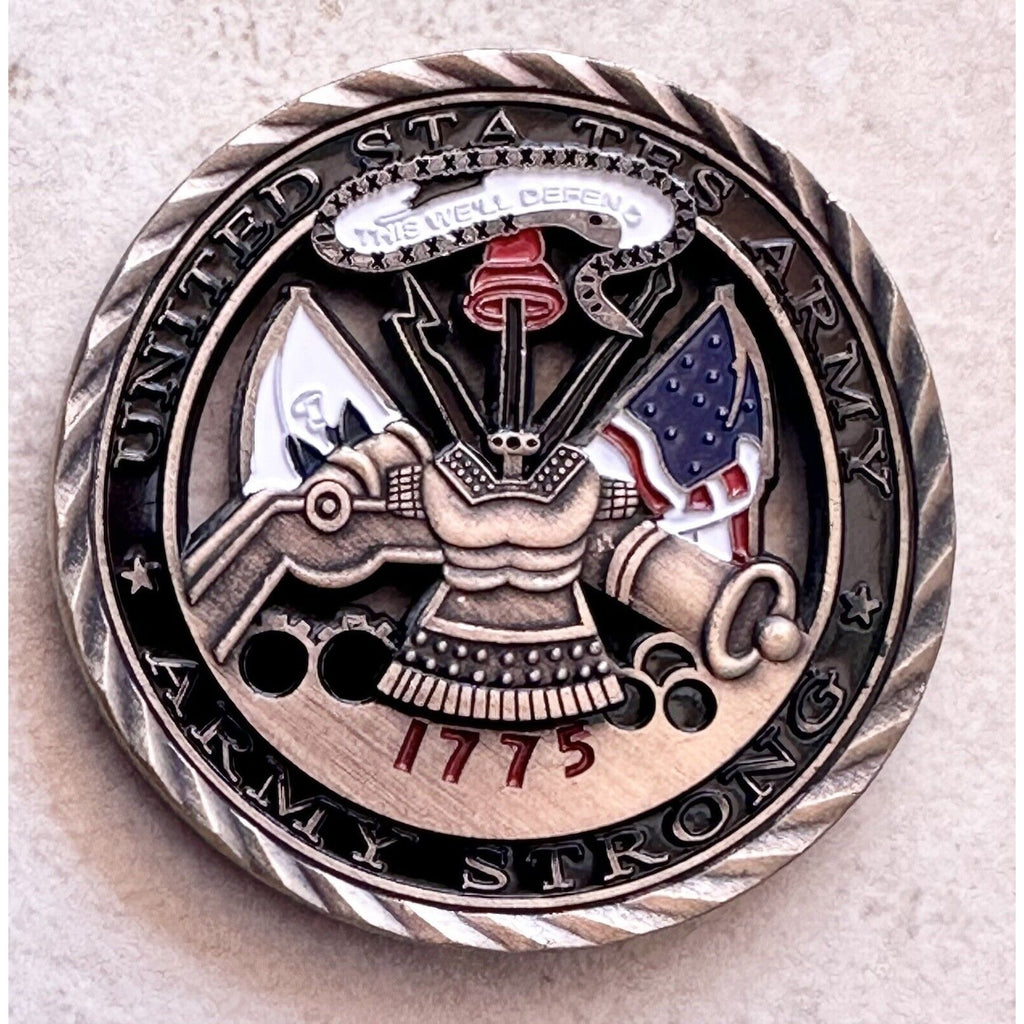 US Army / Core Values Collectible Army Challenge Coin US Army Strong 1775 w/case