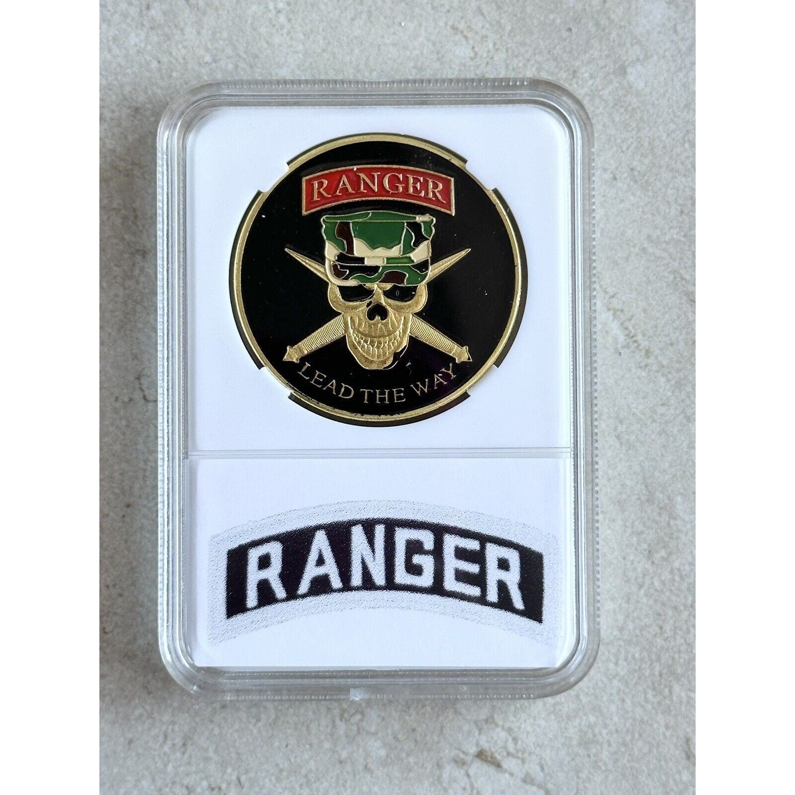 US ARMY RANGER Lead The Way Challenge Coin 75th Battalion With Case