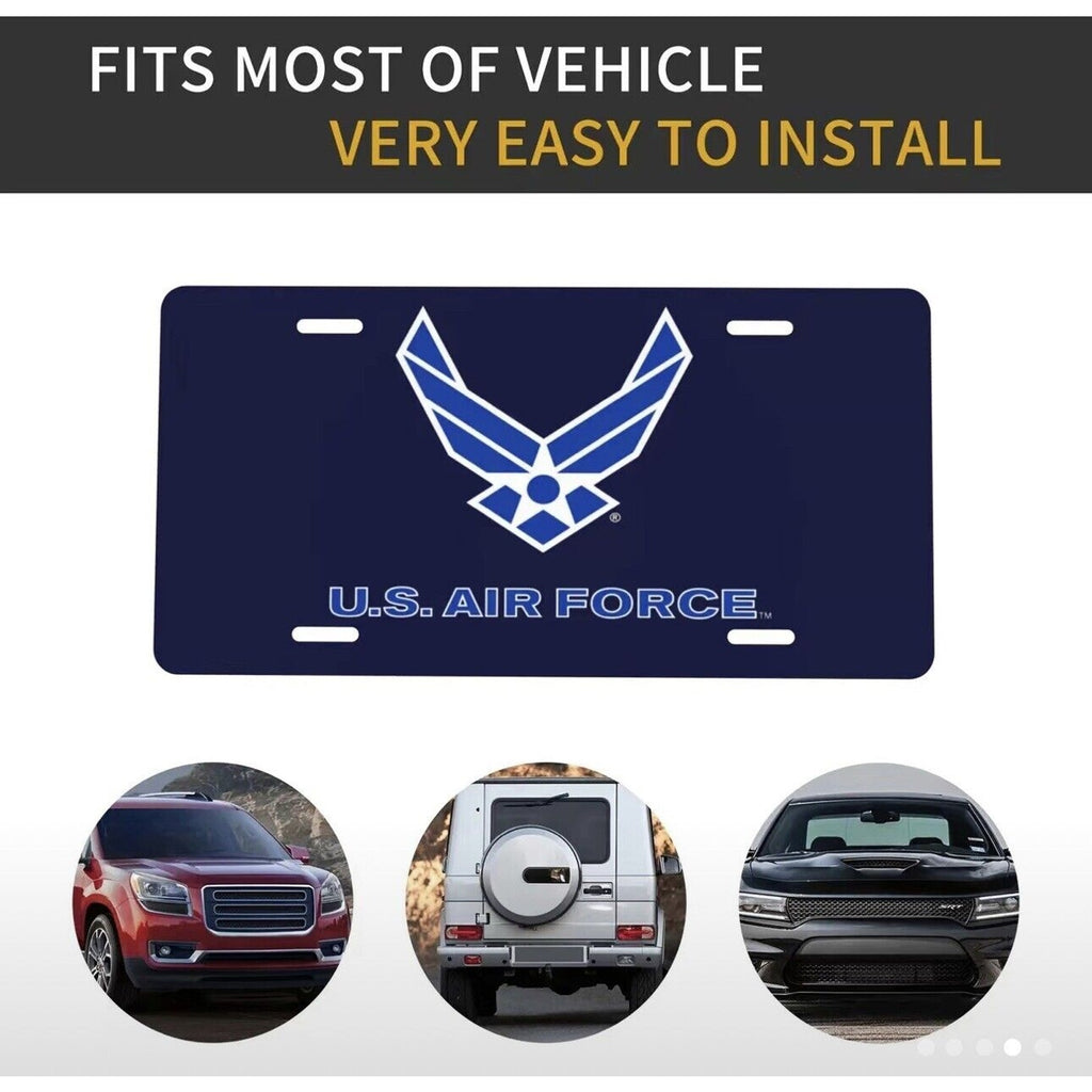 US Air Force Logo License Plate, Aluminum Novelty License Plate Car Tag, 6 X 12