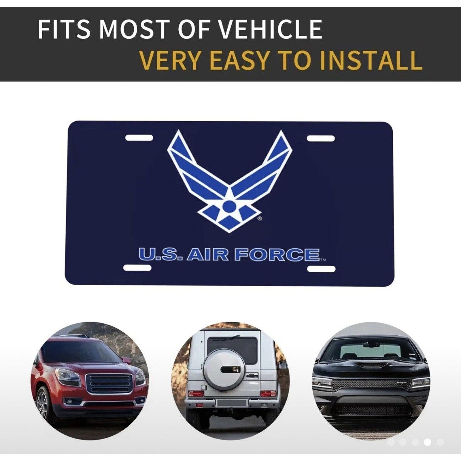 US Air Force Logo License Plate, Aluminum Novelty License Plate Car Tag, 6 X 12
