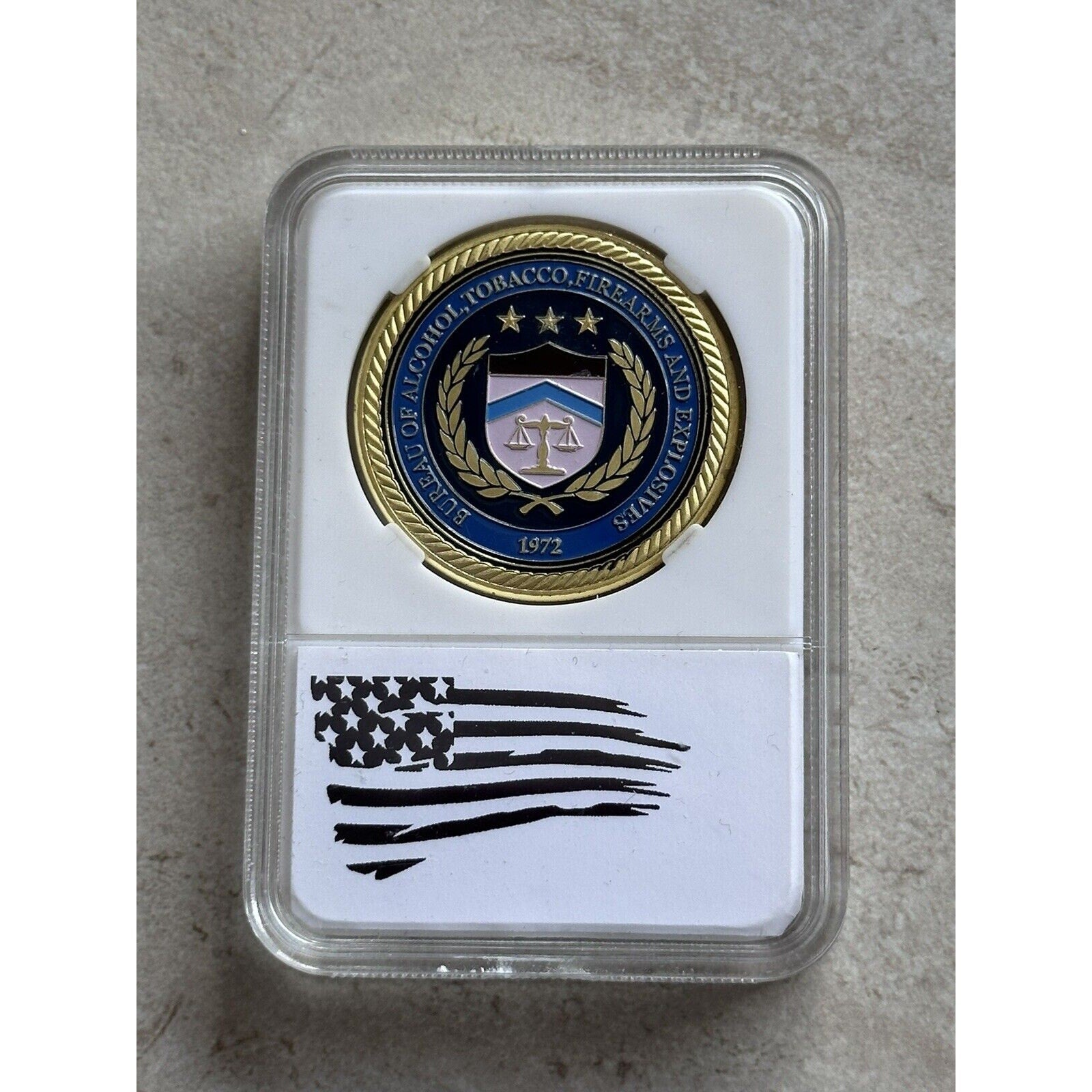 DEPT OF ALCOHOL, TOBACCO, FIREARMS & EXPLOSIVES (ATF) Challenge Coin With Case